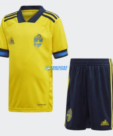 Camiseta Suecia 1ª Equipación 2020 Eurocopa Niño kit