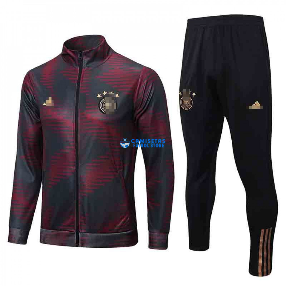 Chaqueta Alemania 2022 Cuello Alto Rojo/Gris Oscuro - Imagen 2