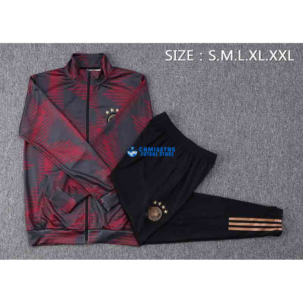 Chaqueta Alemania 2022 Cuello Alto Rojo/Gris Oscuro - Imagen 4