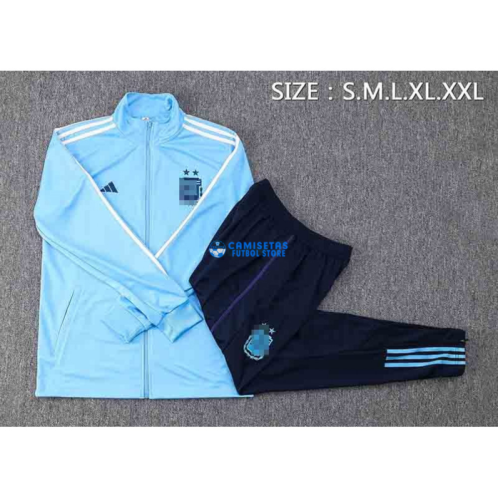 Chandal Argentina 2022 Azul Claro con Rayas Blancas - Imagen 3