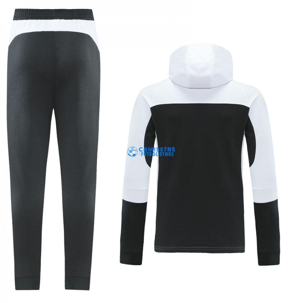 Chandal Olympique Marsella 2021/2022 Con Capucha Blanco/Negro - Imagen 2