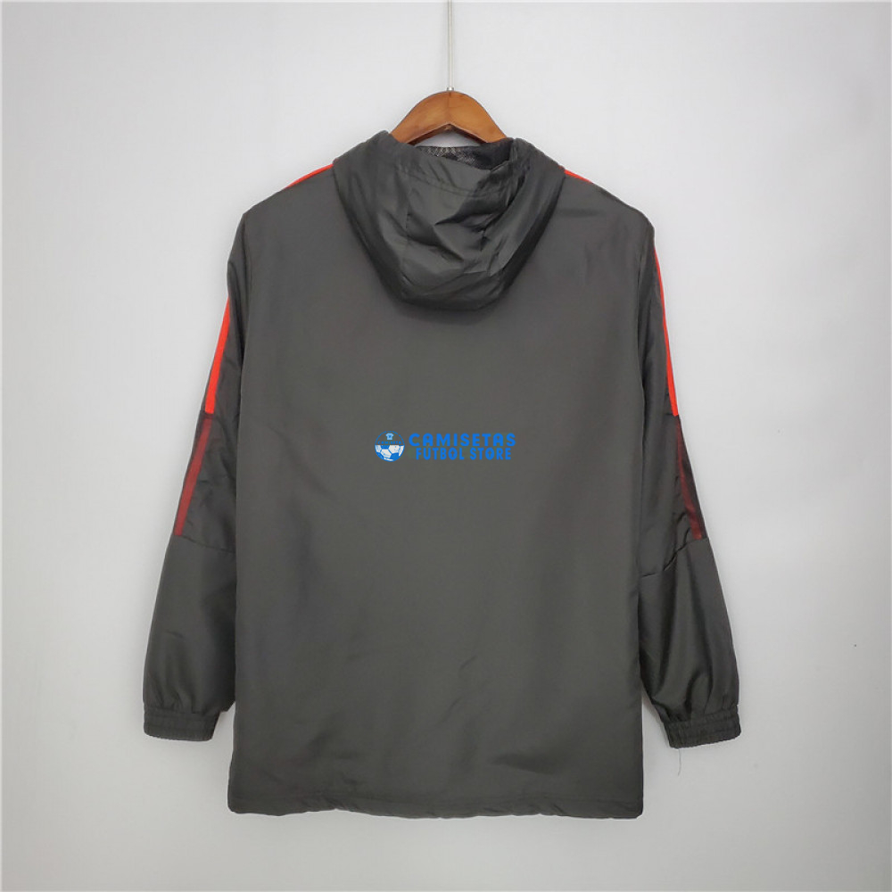 Cortavientos Flamengo 2021/2022 Con Capucha Gris - Imagen 2