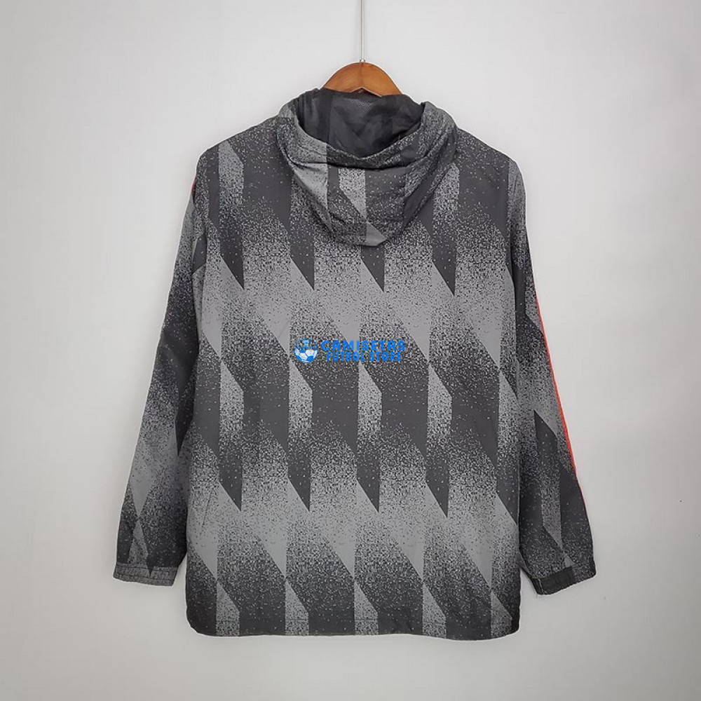 Cortavientos Flamengo 2021/2022 Con Capucha Negro - Imagen 2