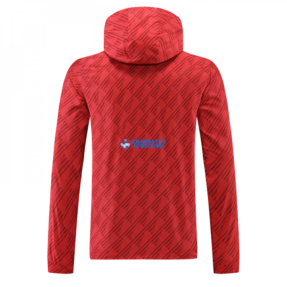 Cortavientos São Paulo 2022/2023 Con Capucha Rojo/Blanco - Imagen 2