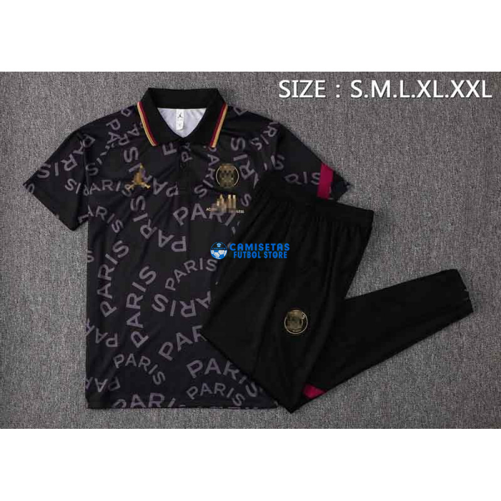 Polo PSG 2021/2022 Jordan Letra Estampado Negro - Imagen 2