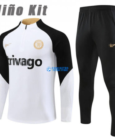 Sudadera de Entrenamiento Chelsea FC 2023/2024 Niño Kit Blanco/Negro