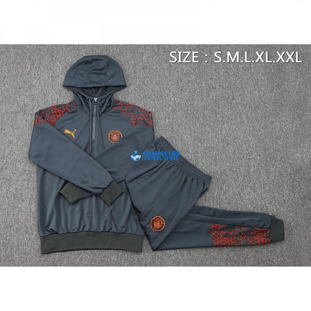 Sudadera de Entrenamiento Manchester City 2023/2024 Con Capucha Kit Gris - Imagen 3