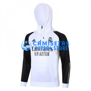 Sudadera de Entrenamiento Real Madrid 2023/2024 Con Capucha Blanco/Negro