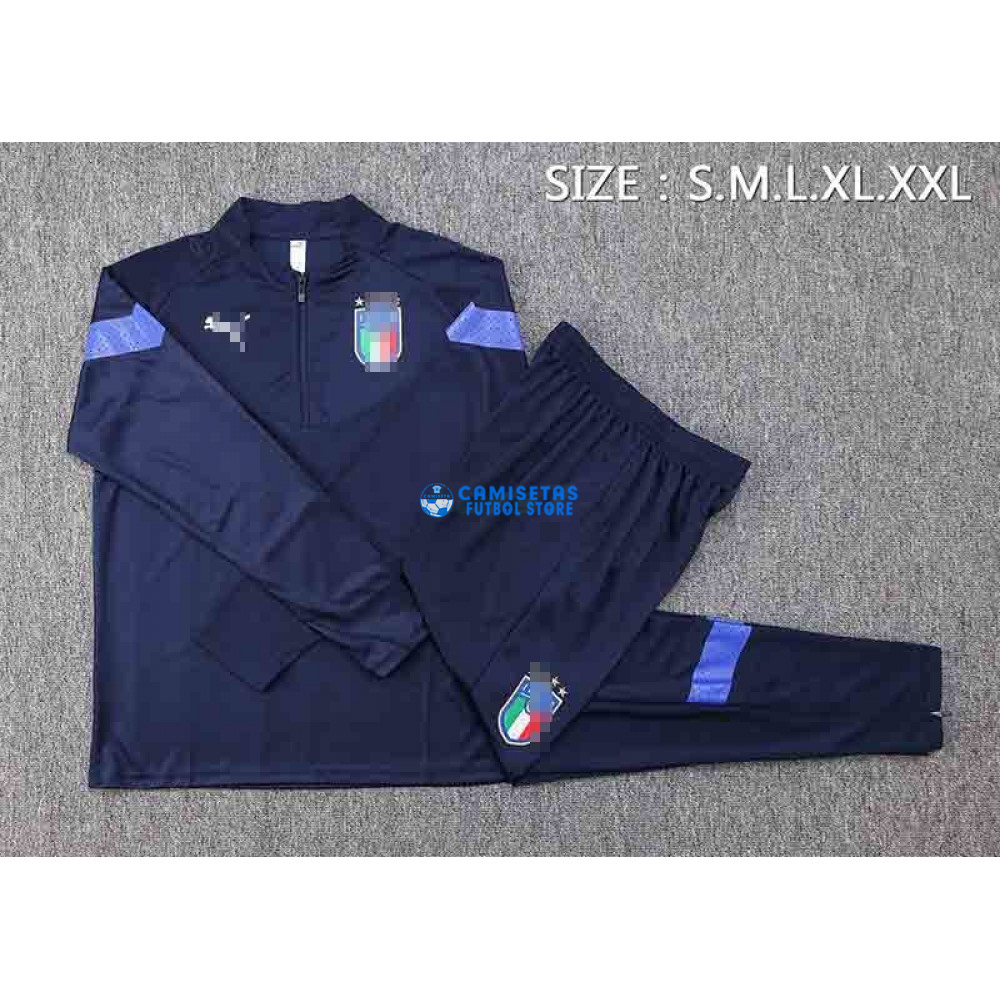 Sudadera De Entrenamiento Italia 2022 Azul Real - Imagen 4
