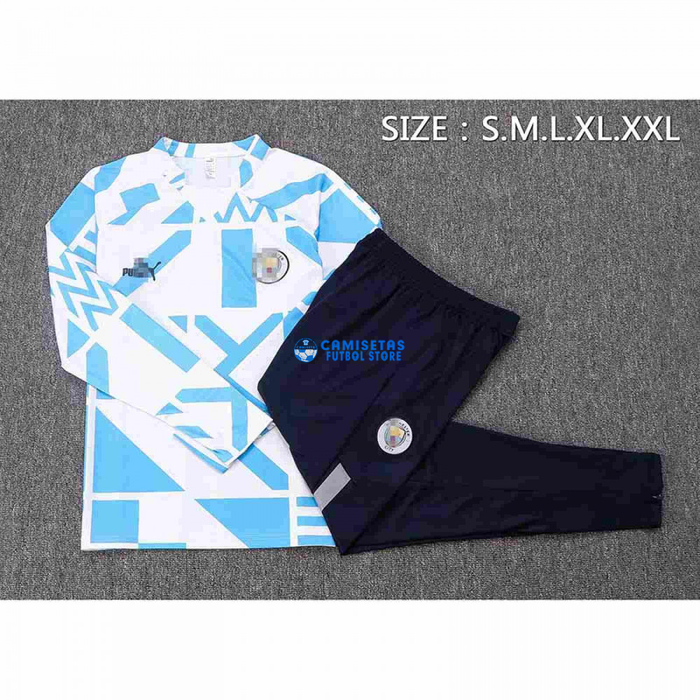 Sudadera De Entrenamiento Manchester City 2022/2023 Kit Blanco/Azul - Imagen 3