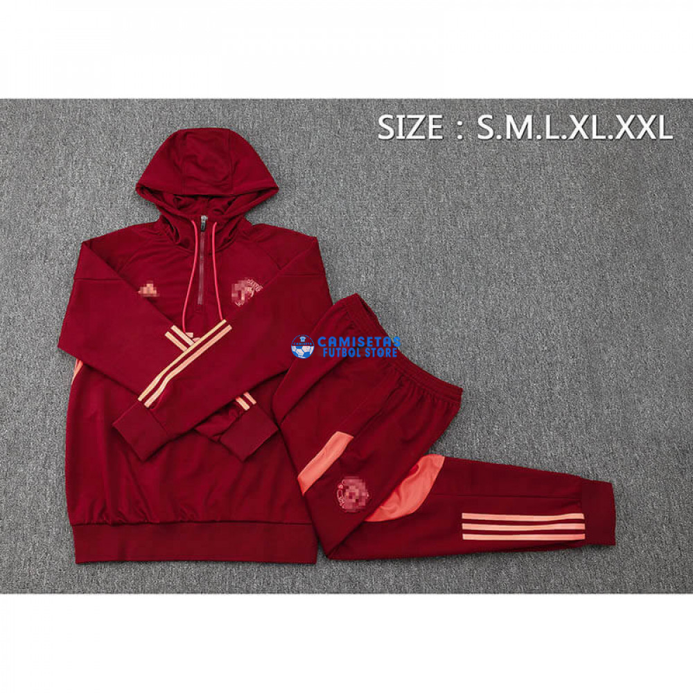 Sudadera De Entrenamiento Manchester United 2023/2024 Con Capucha Rojo - Imagen 4