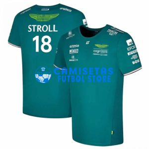 Camiseta Aston Martin Aramco Cognizant F1 2023 Lance Stroll #18 Verde