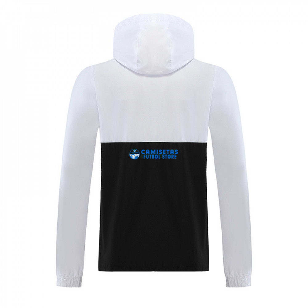 Cortavientos São Paulo 2023/2024 Con Capucha Blanco/Negro - Imagen 2