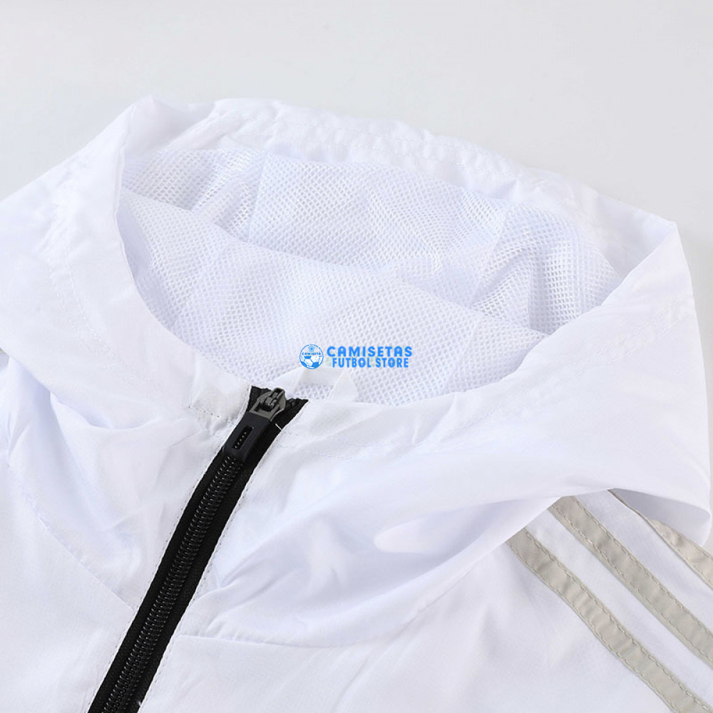 Cortavientos São Paulo 2023/2024 Con Capucha Blanco/Negro - Imagen 3