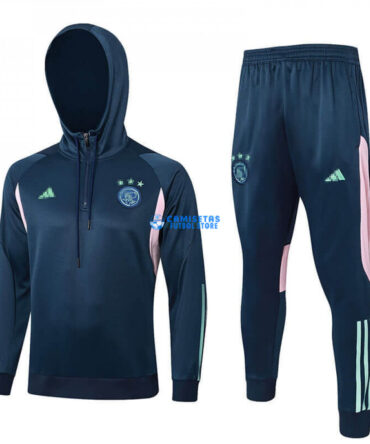 Sudadera de Entrenamiento Ajax de Ámsterdam 2023/2024 Con Capucha Kit Azul Marino