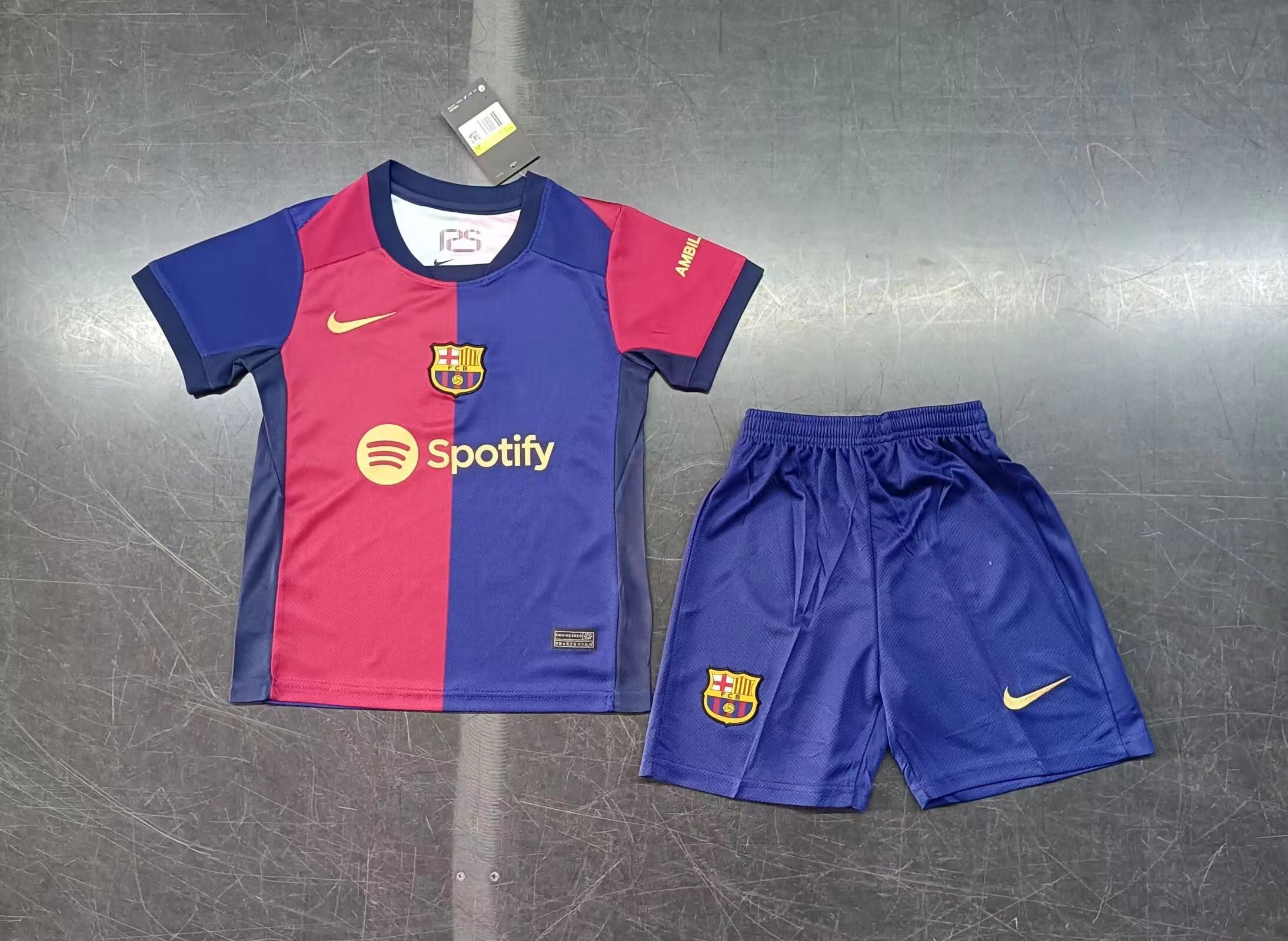 Camiseta Barcelona 2024/2025 Rojo/Azul Niño Kit