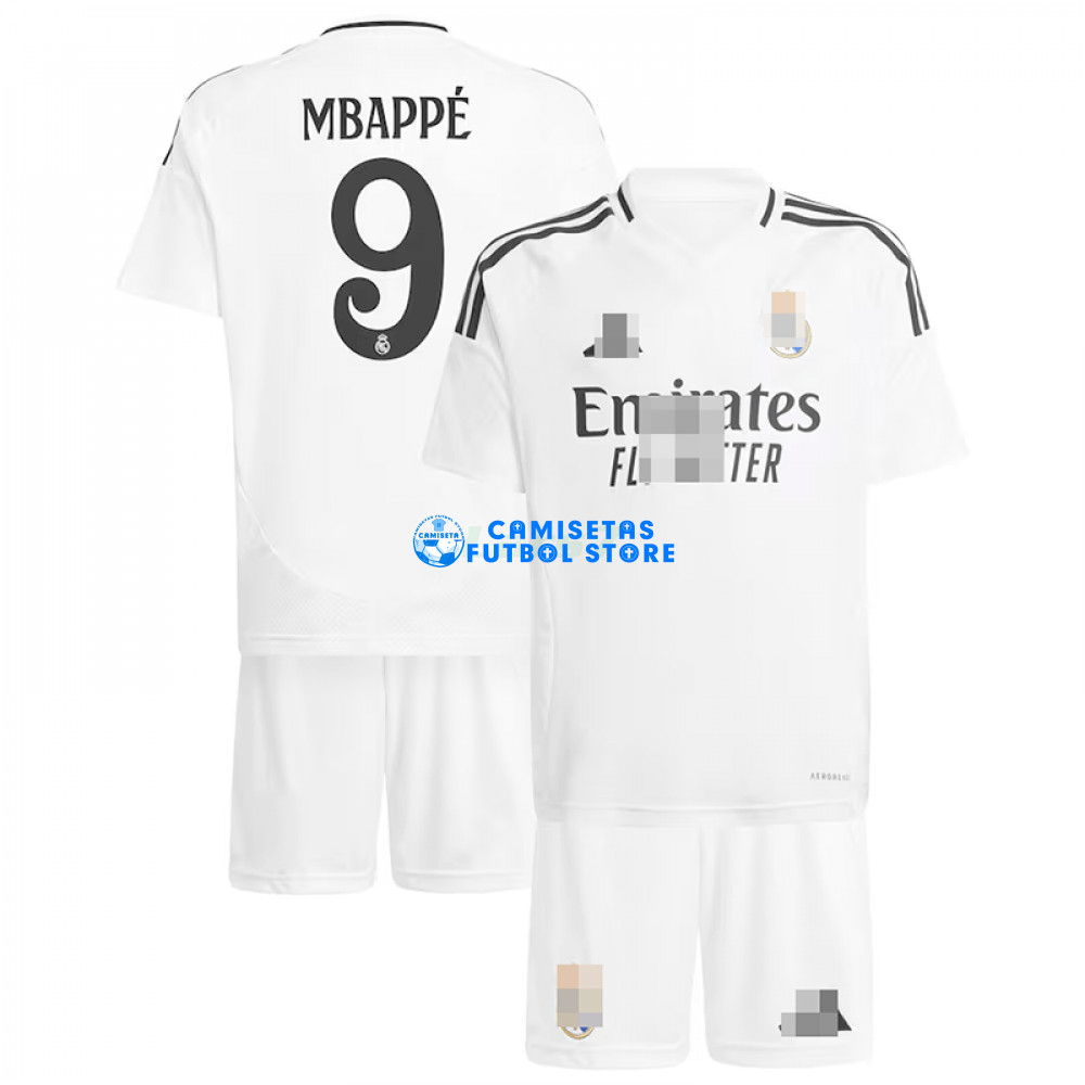 Camiseta Mbappé 9 Real Madrid 1ª Equipación 2024/2025 Niño Kit