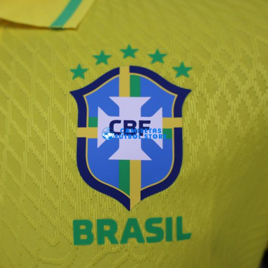Camisetas Brasil Amarillo Equipación 2024/2025 (EDICIÓN JUGADOR) POLO - Imagen 2