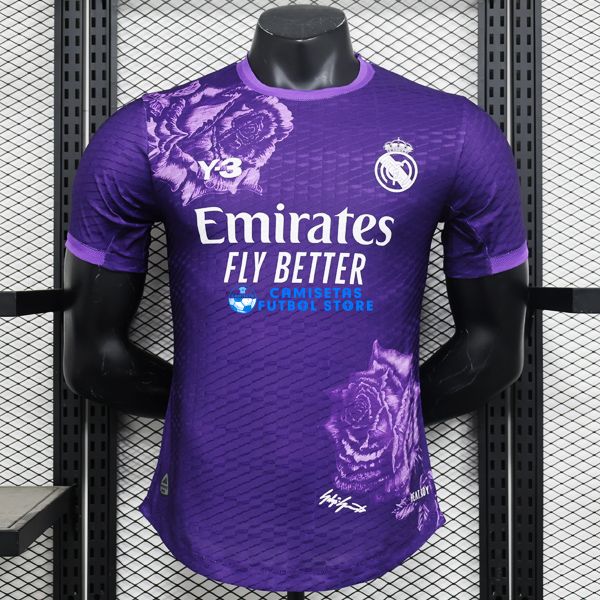 CAMISETA DE FUTBOL Y-3 Púrpura Real Madrid 2024-2025 VERSIÓN JUGADOR