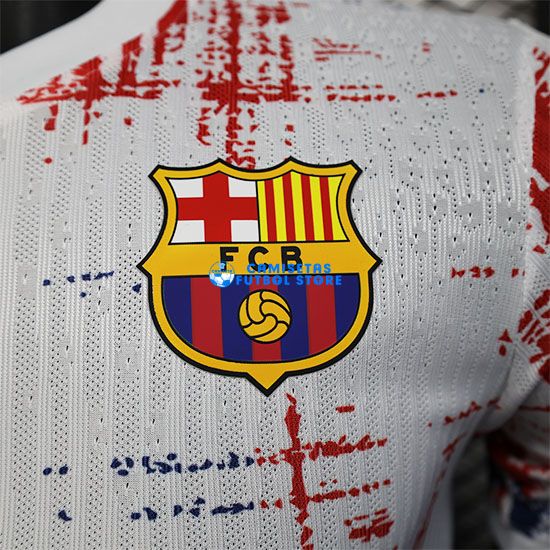 Camiseta Barcelona Equipación 2025/2026 (EDICIÓN JUGADOR) Blanco/Azul/Rojo - Imagen 2