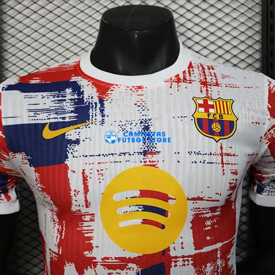 Camiseta Barcelona Equipación 2025/2026 (EDICIÓN JUGADOR) Blanco/Azul/Rojo - Imagen 8