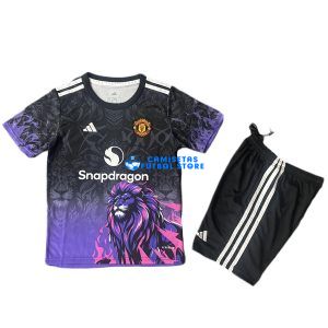 Camiseta Manchester United Equipación 2025/2026 Niño Kit Negro/Púrpura