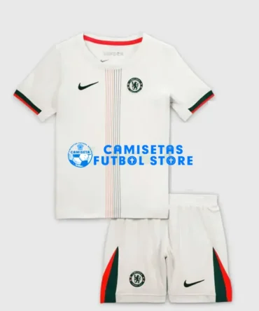 Camiseta Chelsea 2ª Equipación 2025/2026 Blanco Niño Kit