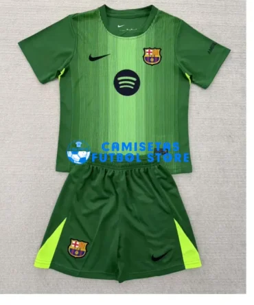 Camiseta de Portero Barcelona 2025/2026 Verde Niño Kit