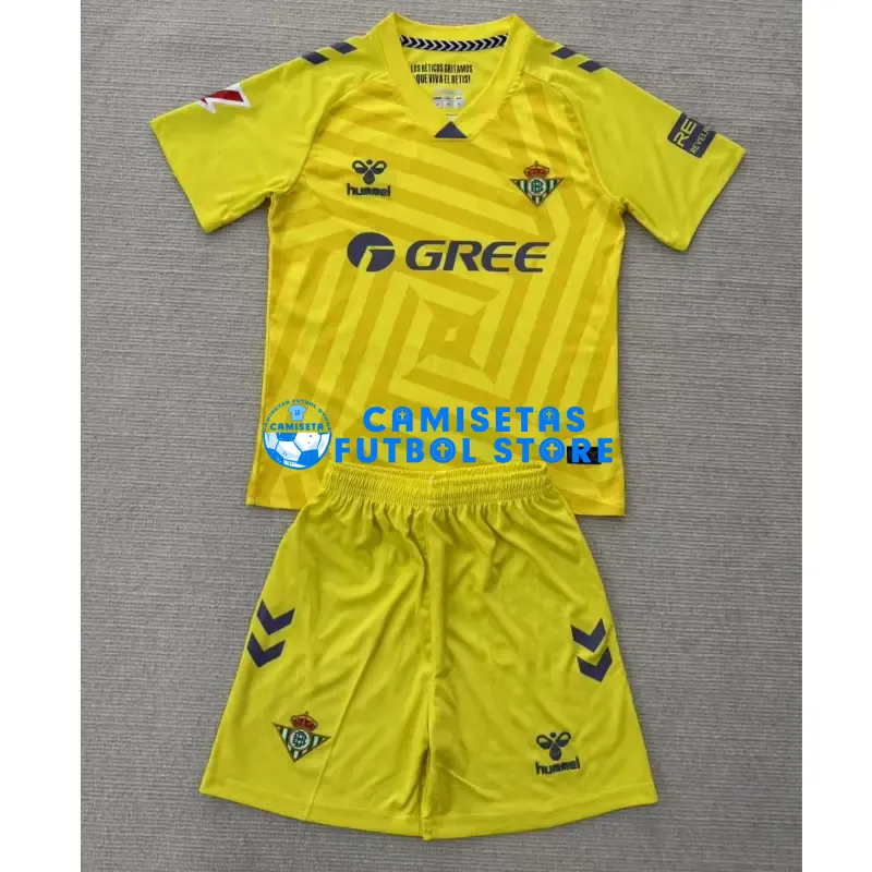 Camiseta de Portero Real Betis 2025/26 Amarillo Niño Kit con Parche La Liga