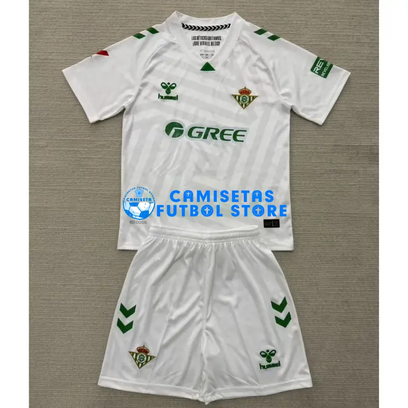 Camiseta de Portero Real Betis 2025/26 Blanco Niño Kit con Parche La Liga