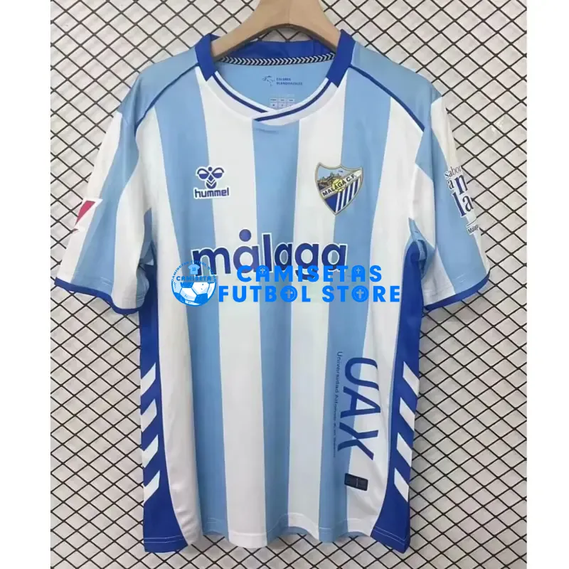 Camiseta Málaga CF 1ª Equipación 2025/2026 Azul/Blanco con Parche La Liga