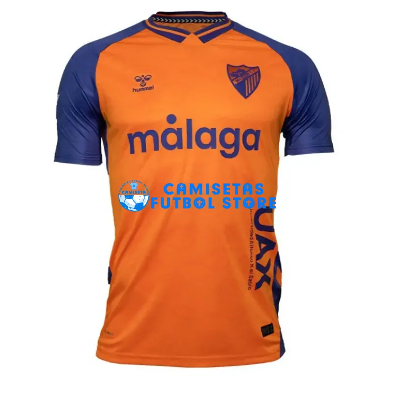 Camiseta Málaga CF 2ª Equipación 2025/2026 Naranja/Azul con Parche La Liga