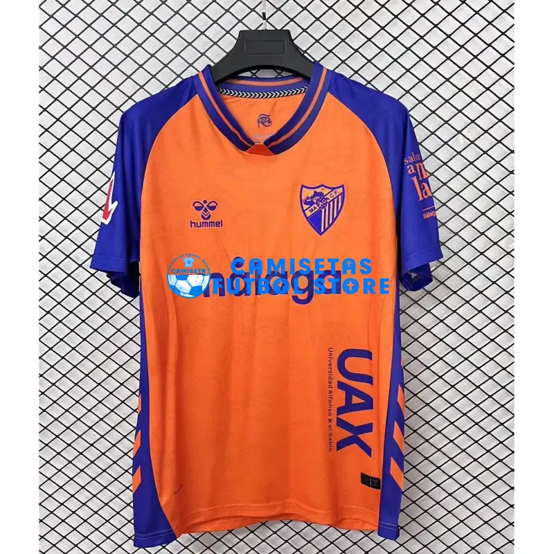 Camiseta Málaga CF 2ª Equipación 2025/2026 Naranja/Azul con Parche La Liga - Imagen 3