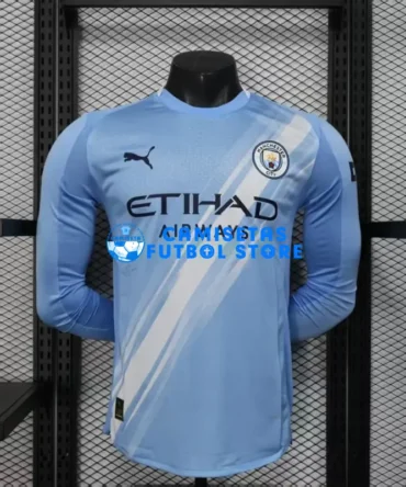 Camiseta Manchester City 1ª Equipación 2025/2026 ML Azul (EDICIÓN JUGADOR)