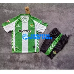 Camiseta Real Betis 1ª Equipación 2025/2026 Verde/Blanco Niño Kit con Parche La Liga