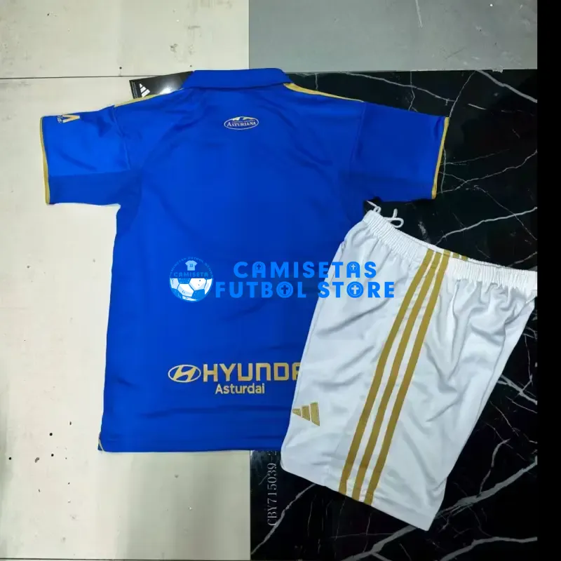 Camiseta Real Oviedo 1ª Equipación 2025/2026 Azul Niño Kit - Imagen 2
