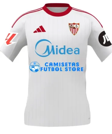 Camiseta Sevilla FC 1ª Equipación 2025/2026 Blanco con Parche La Liga