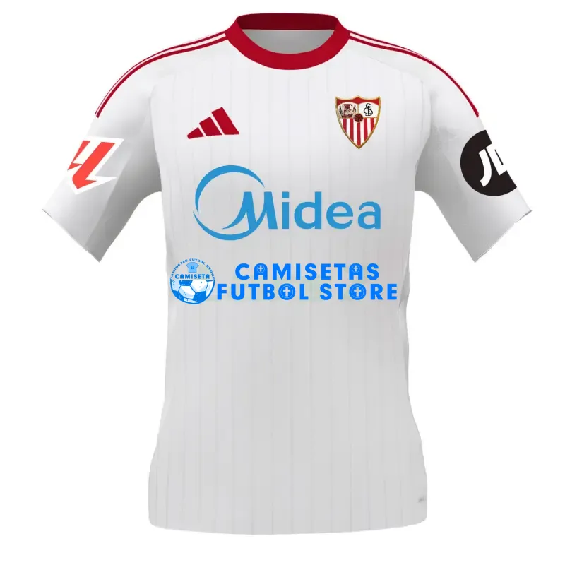 Camiseta Sevilla FC 1ª Equipación 2025/2026 Blanco con Parche La Liga