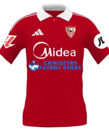Camiseta Sevilla FC 2ª Equipación 2025/2026 Rojo con Parche La Liga