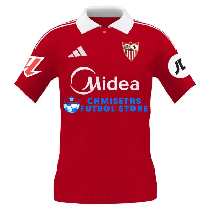 Camiseta Sevilla FC 2ª Equipación 2025/2026 Rojo con Parche La Liga