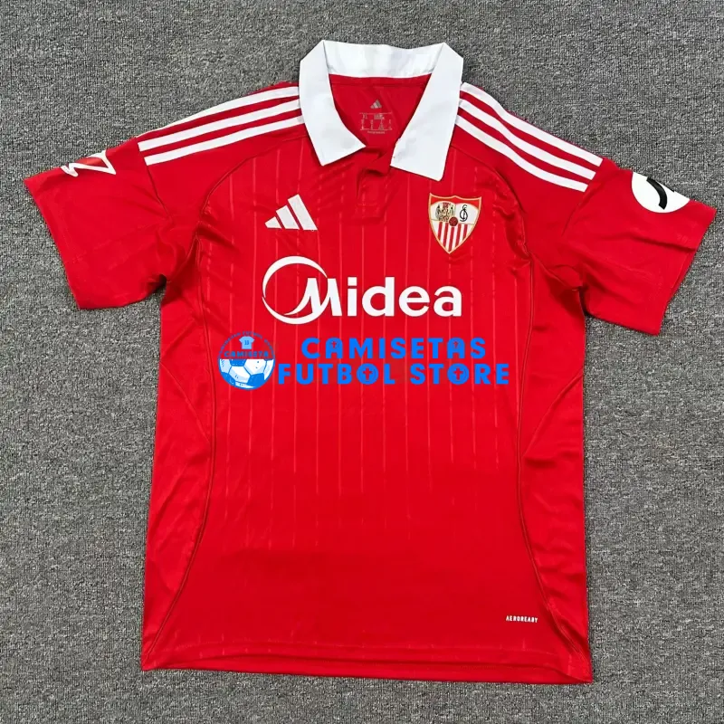 Camiseta Sevilla FC 2ª Equipación 2025/2026 Rojo con Parche La Liga - Imagen 3