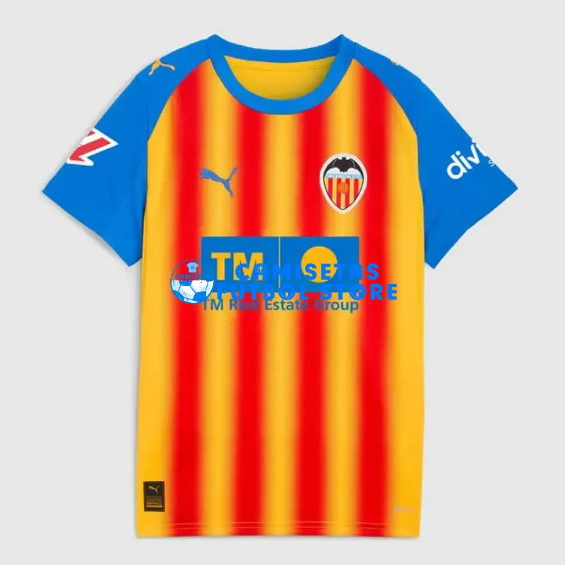 Camiseta Valencia 3ª Equipación 2025/2026 Amarillo/Rojo/Azul