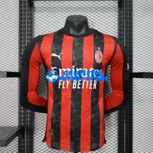 Camiseta AC Milan 1ª Equipación 2025/2026 ML Rojo/Negro (EDICIÓN JUGADOR)