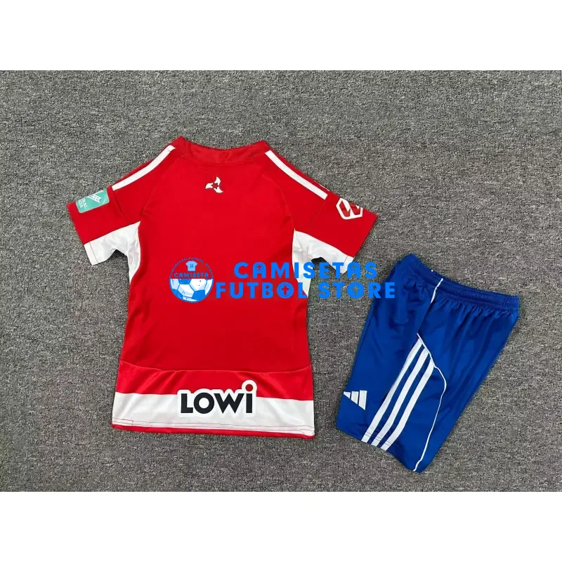 Camiseta Granada 1ª Equipación 2025/2026 Rojo/Blanco Niño Kit con Parche La Liga - Imagen 4