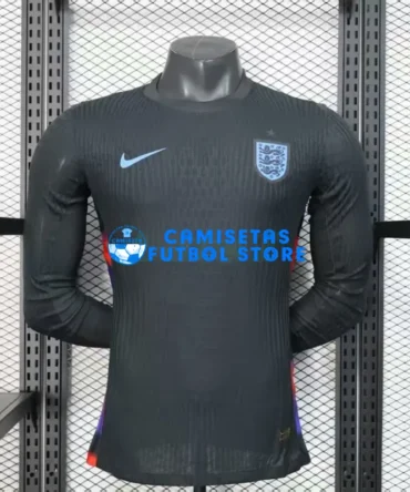 Camiseta Inglaterra 2ª Equipación 2025 la EURO Femenina ML Negro (EDICIÓN JUGADOR)