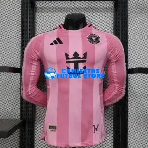 Camiseta Inter Miami 1ª Equipación 2025/2026 ML Rosa (EDICIÓN JUGADOR)