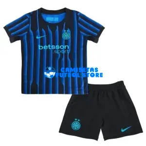 Camiseta Inter de Milan 1ª Equipación 2025/2026 Azul/Negro Niño Kit