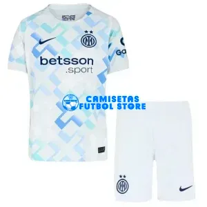 Camiseta Inter de Milan 2ª Equipación 2025/2026 Blanco Niño Kit
