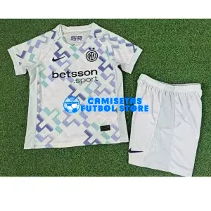 Camiseta Inter de Milan 2ª Equipación 2025/2026 Blanco Niño Kit (EDICIÓN JUGADOR)