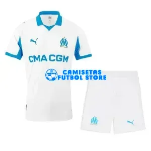 Camiseta Olympique Marsella 1ª Equipación 2025/2026 Blanco Niño Kit